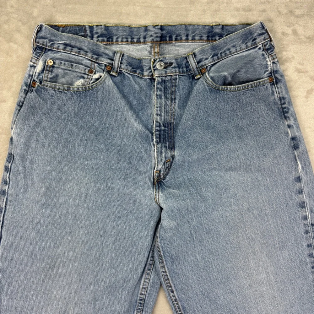 Levis 560 Jeans Mens 38x34(Fits 36) Relaxed Tapered 90s Vintage Light Wash Denim